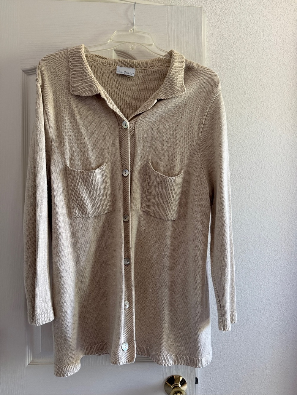 Monterey Bay Beige Button-Front Pocket Sweater Cardigan - Picture 1 of 4